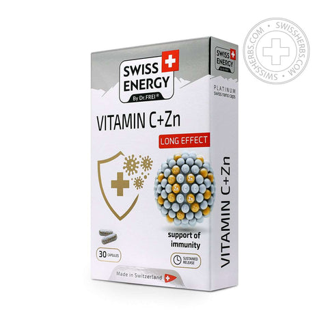 Swiss Energy, Vitamin C 500 mg + zinc 12 mg, 30 herbal capsules blister